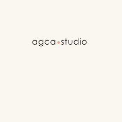 İç kapak: krem zeminde ortada agca·studio logosu